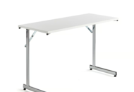 1575761 Bord CLAIRE Fällbart, 1200x500 mm, vit laminat, krom