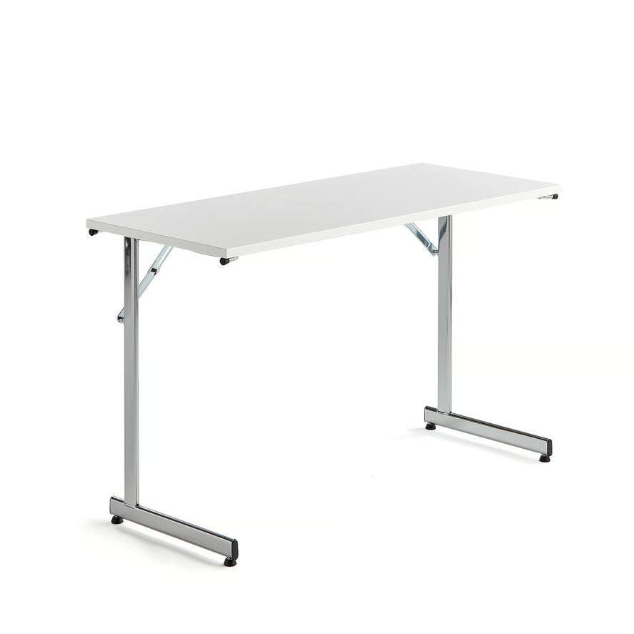 1575761-1 Table CLAIRE Folding, 1200x500 mm, white laminate, chrome