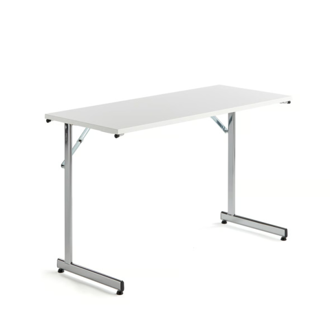 1575761-1 Bord CLAIRE Fällbart, 1200x500 mm, vit laminat, krom