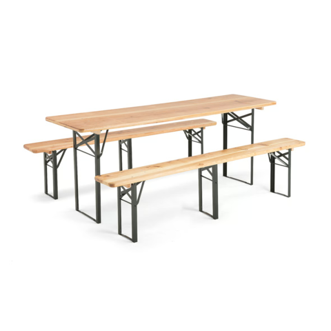 1575762-1 Folding bench set BOHUS2000x600 mm, pine, black