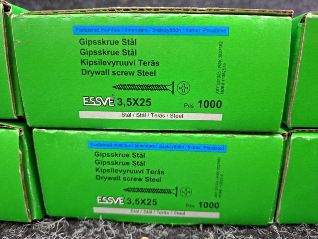 1575859-3 6000 st Bandad Gipsskruv för stål 3.5x25mm, Essve