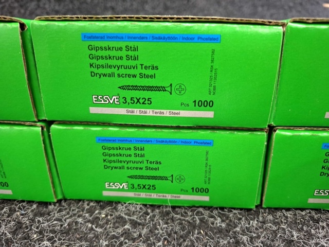 1575860-3 6000 st Bandad Gipsskruv för stål 3.5x25mm, Essve