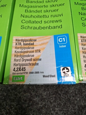 1575866-3 6000 st Bandad Hårdgipsskruv XTR 4.2x45mm, Essve