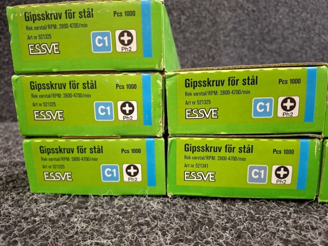 1575871-3 7000 st Bandad Gippsskruv för stål 3.5x41 & 3.5x25mm, Essve