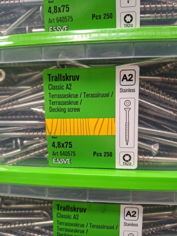 1575891-4 2000 st Trallskruv 4.8x75mm, Essve