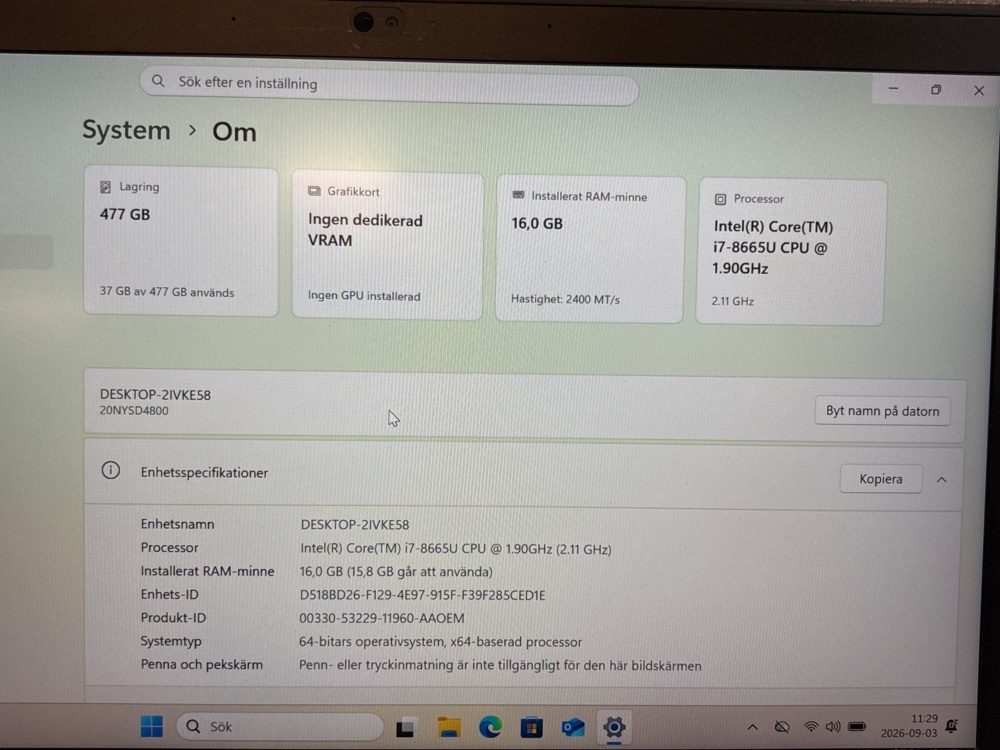 1535552-2 Bärbar dator - Lenovo ThinkPad T490s