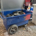 1422045-3 Collection of electrical cables and cable reels 220v and construction trolley