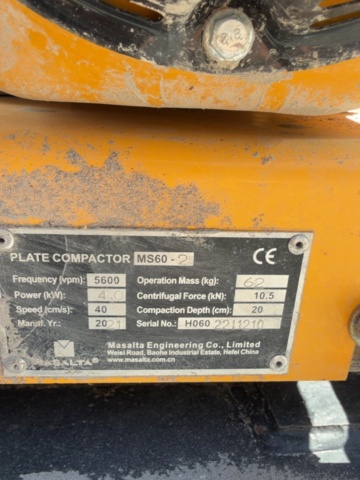 1422048-3 Vibratorplatta - Masalta MS60-2 - 2021