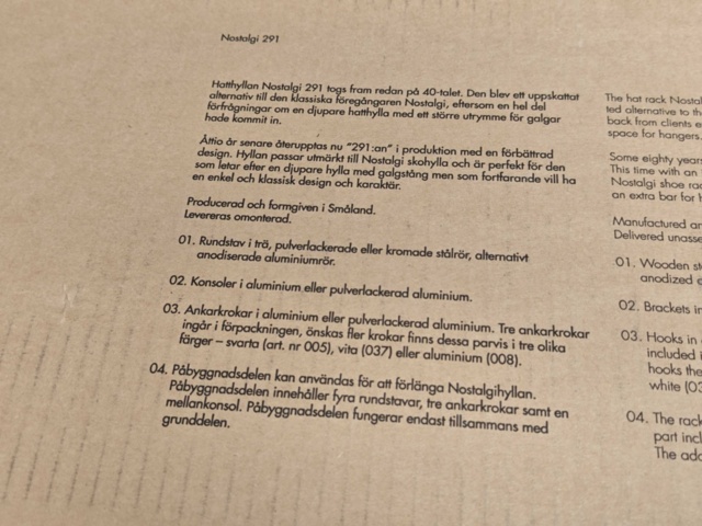 1564833-5 Essem design Nostalgi 291 hatthylla ask/vit