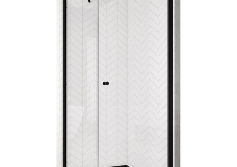 Shower enclosure, 2 doors - SanSwiss Solino, 900x2000 mm, matt black