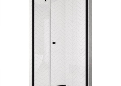 Shower enclosure, 2 doors - SanSwiss Solino, 800x2000 mm, matt black