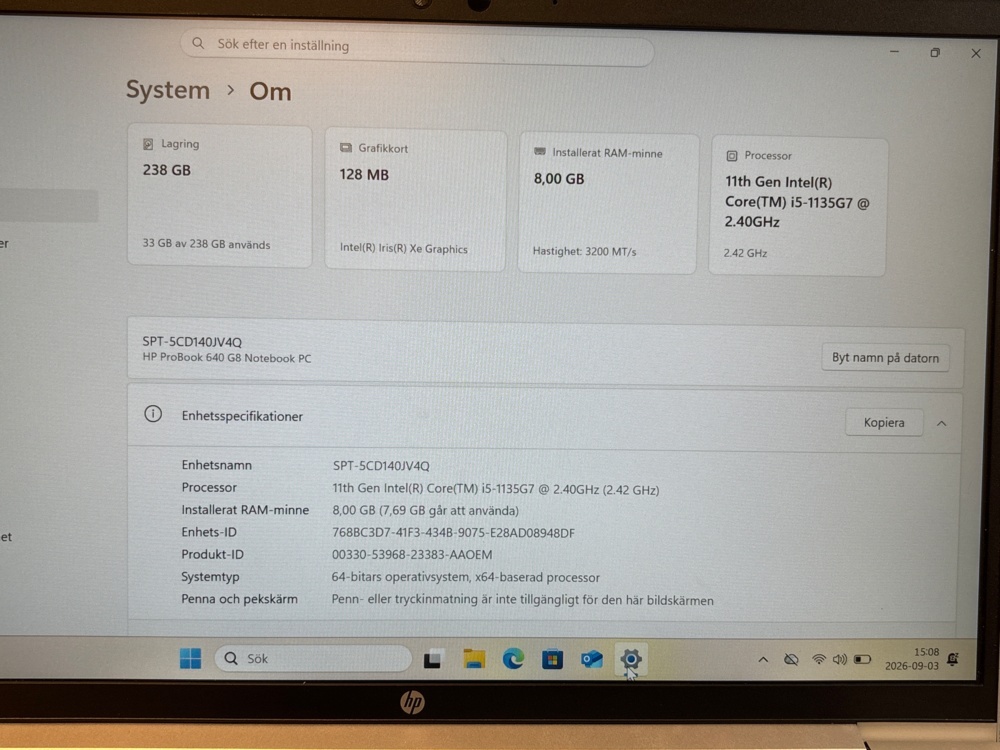 1529426-2 Laptop - HP ProBook 640 G8