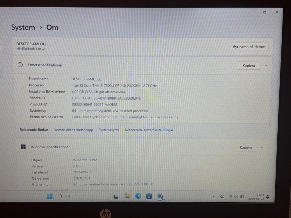 1529427-2 Laptop - HP EliteBook 840 G4