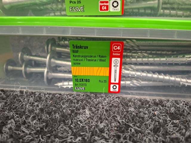 1575930-3 100 st Träskruv 10.0x120, 10.0x160 & 10.0x200mm, Essve