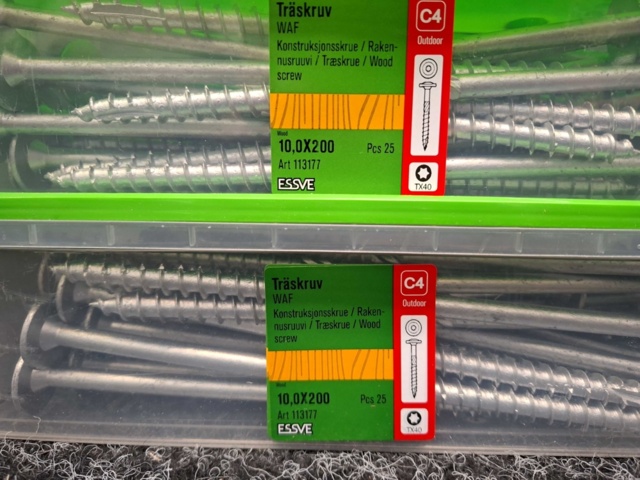 1575930-4 100 st Träskruv 10.0x120, 10.0x160 & 10.0x200mm, Essve