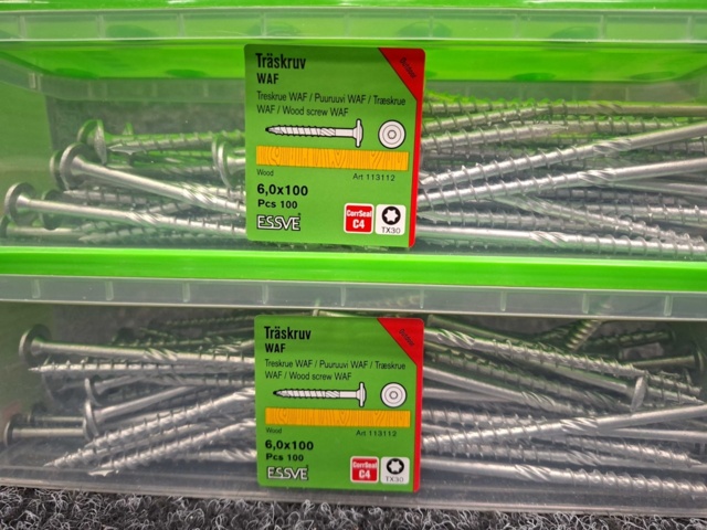 1575931-2 300 st Träskruv 6.0x100 & 10.0x50mm, Essve