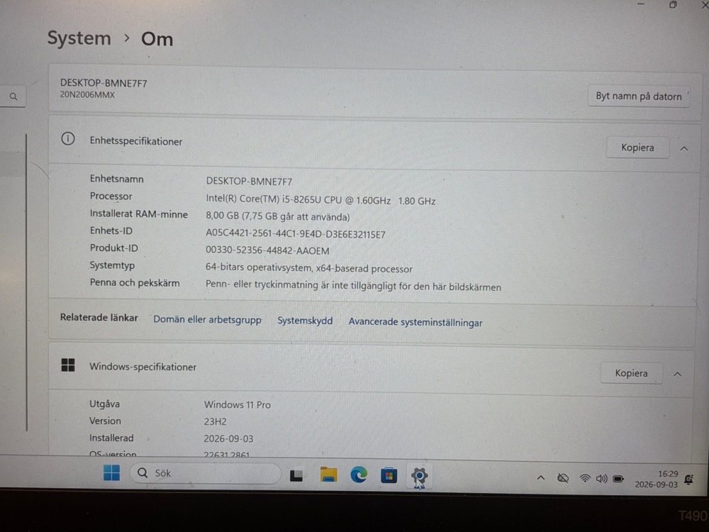 1545971-2 Bärbar dator - Lenovo ThinkPad T490
