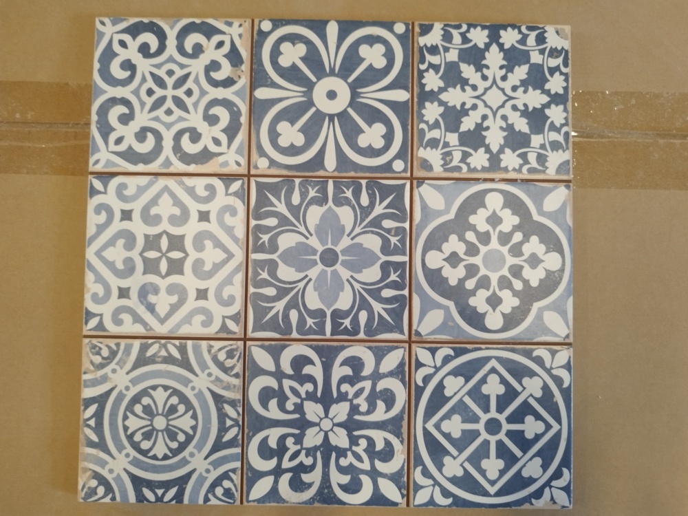1564596-1 Klinker, 22 m² - Marrakech, blå/vit, 33x33