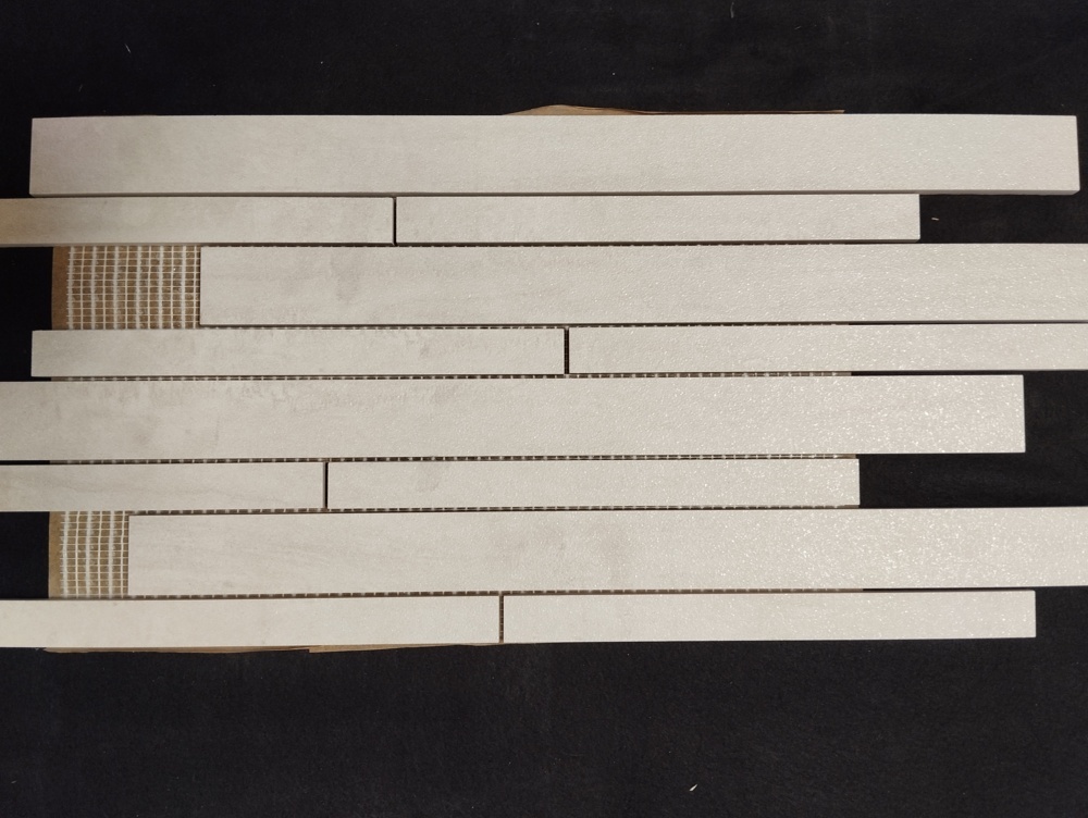 1564609-1 Strip mosaic tiles, 18 m² - White, 30x60