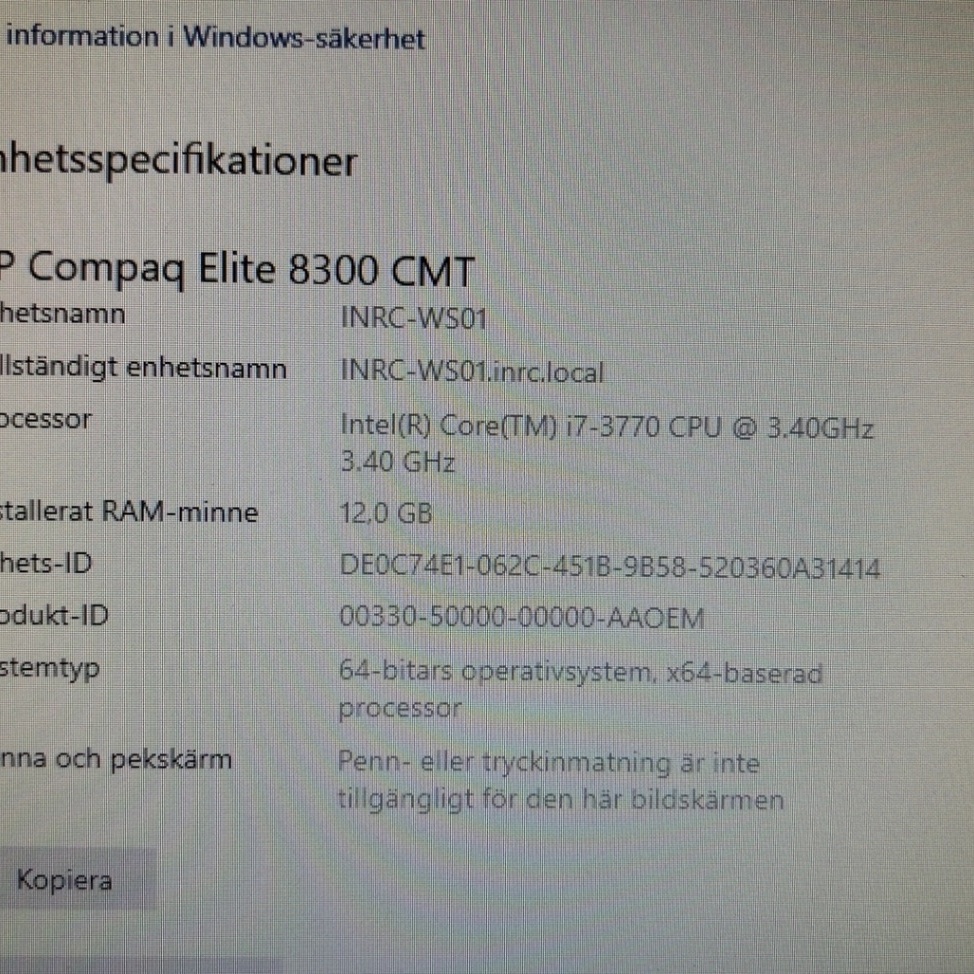 1506035-2 Stationär dator med tillbehör - HP Compaq Elite 8300 CMT