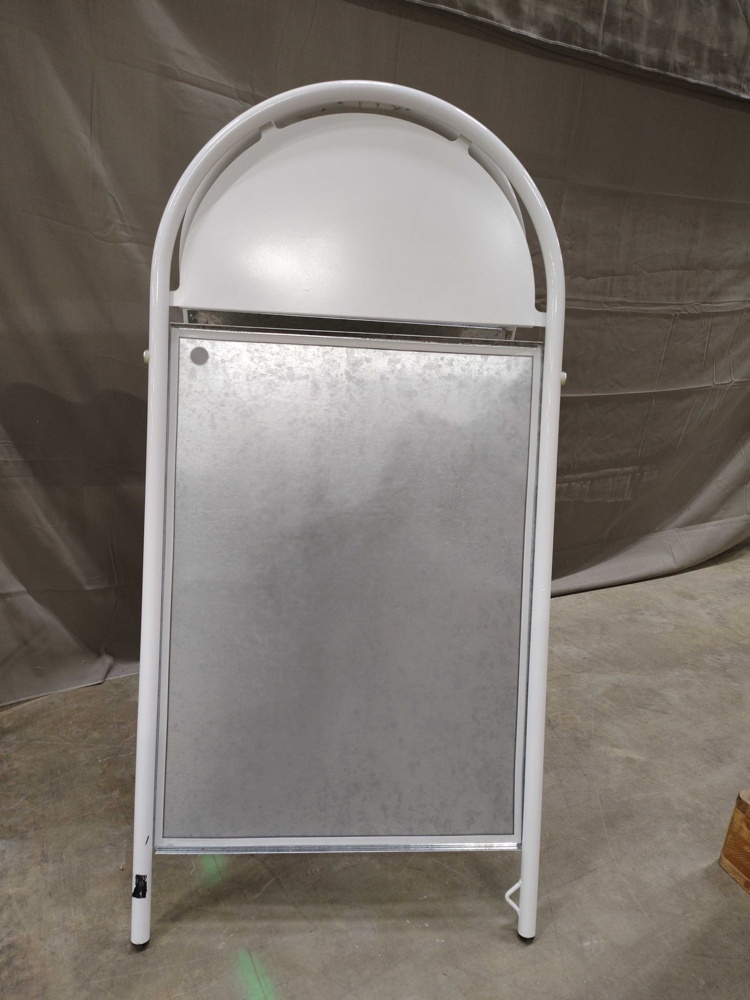 1576145-1 Pavement sign - 50x70 cm, white, rounded top