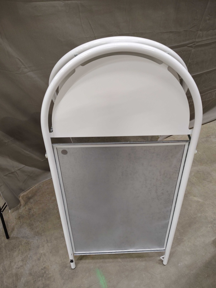 1576145-2 Pavement sign - 50x70 cm, white, rounded top