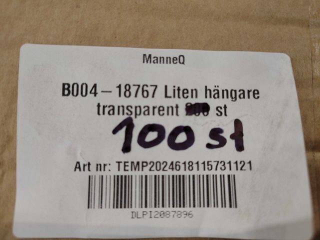 1576149-7 Klädhängare, ca 180 st - svarta och transparenta