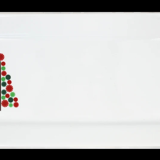 1577947-1 Rektangulär tallrik/fat, 22 st - julgran, vit, stl 36,5 x 18 x 2,5 cm