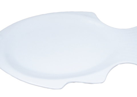 Fish-shaped plate/platter small, 24 pcs - size 30 x 18 x 2,5 cm, white