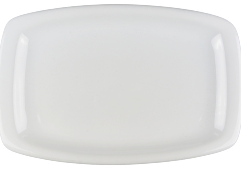 Rektangulär tallrik rundade kanter, 18 st - stl 29,5 x 19 x 2,5 cm, vit