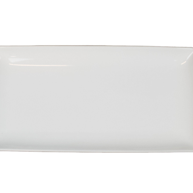 1578072-1 Large rectangular plate with soft edge, 12 pcs - size 40.5 x 20.5 x 2.5 cm, white
