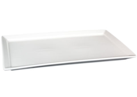 Rektangulär tallrik minikant, 24 st - stl 32,5 x 15,5 x 2 cm, krämvit