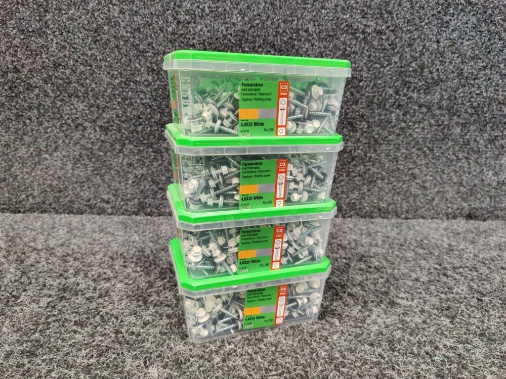 1575936-1 1000 pcs Farmer's Screws 4.8x35mm White, Essve