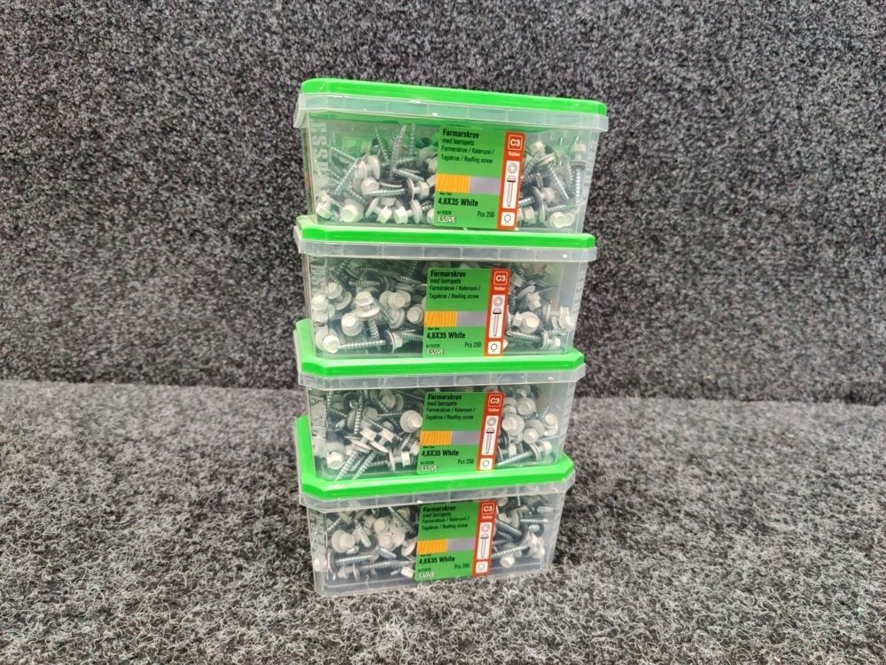 1575937-1 1000 pcs Farmer's Screws 4.8x35mm White, Essve