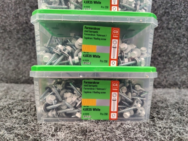 1575937-3 1000 pcs Farmer's Screws 4.8x35mm White, Essve