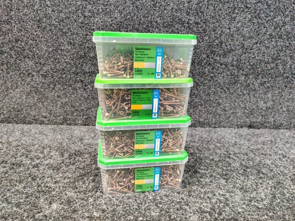 1575940-2 3900 pcs Chipboard screws 3.9x28 & 3.9x42mm, Essve