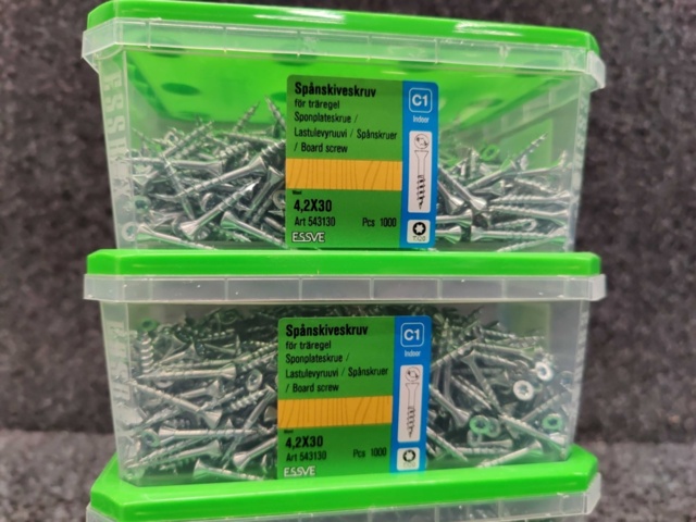 1575941-3 3500 pcs Chipboard screws 4.2x30 & 4.2x55mm, Essve
