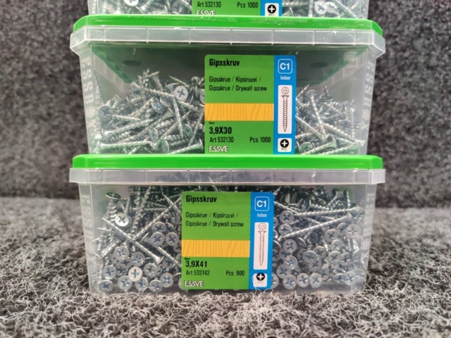 1575942-3 3900 st Gipsskruv 3.9x30 & 3.9x41mm, Essve
