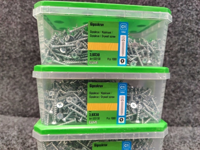 1575942-4 3900 st Gipsskruv 3.9x30 & 3.9x41mm, Essve