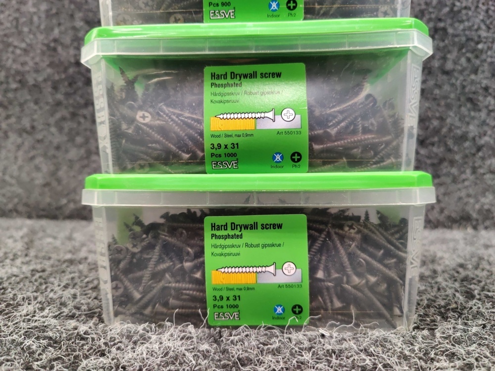 1575946-3 3800 pcs Hard gypsum screw 3.9x45 & 3.9x31mm, Essve