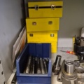 1571396-6 Sheet metal cabinet containing various drill and milling tools
