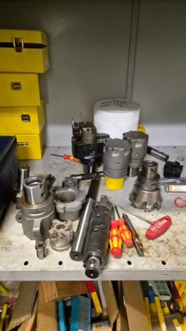 1571396-7 Sheet metal cabinet containing various drill and milling tools
