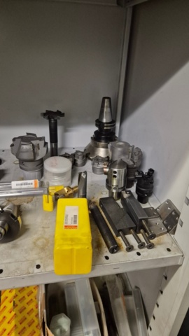 1571396-8 Sheet metal cabinet containing various drill and milling tools