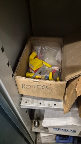 1571396-10 Sheet metal cabinet containing various drill and milling tools
