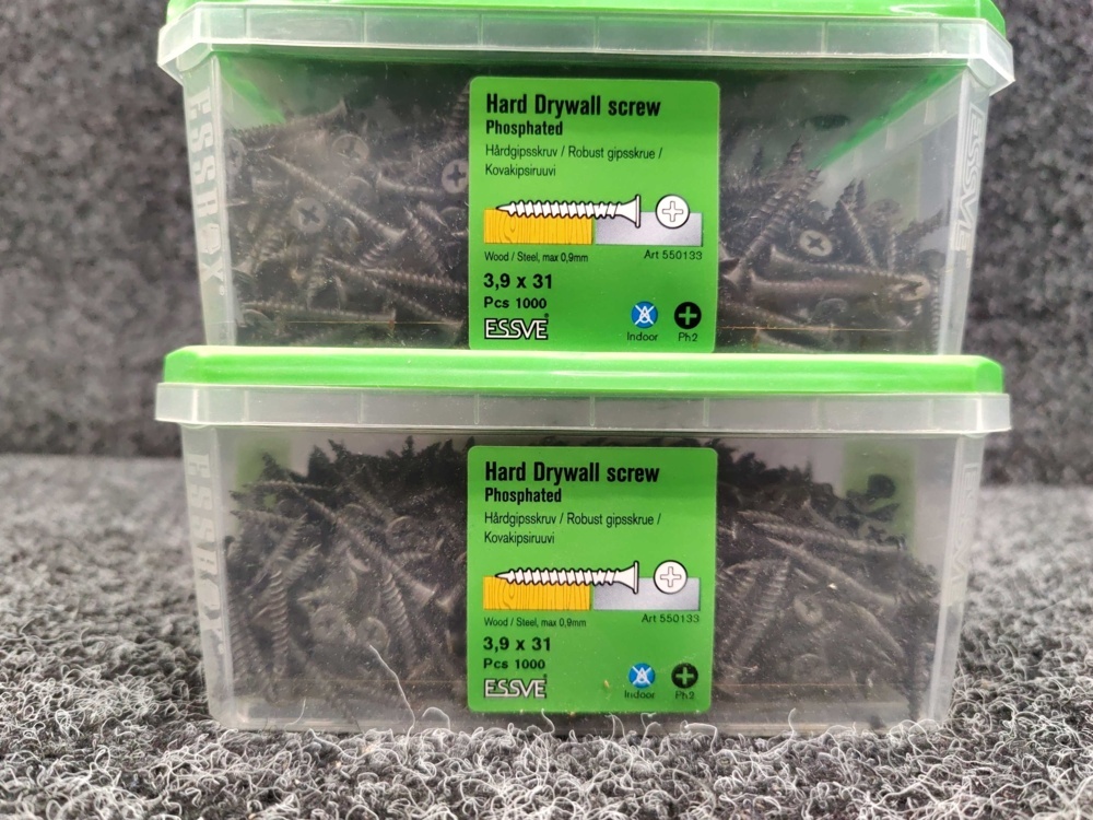 1575949-2 3000 pcs Hard gypsum screw 3.9x31mm, Essve