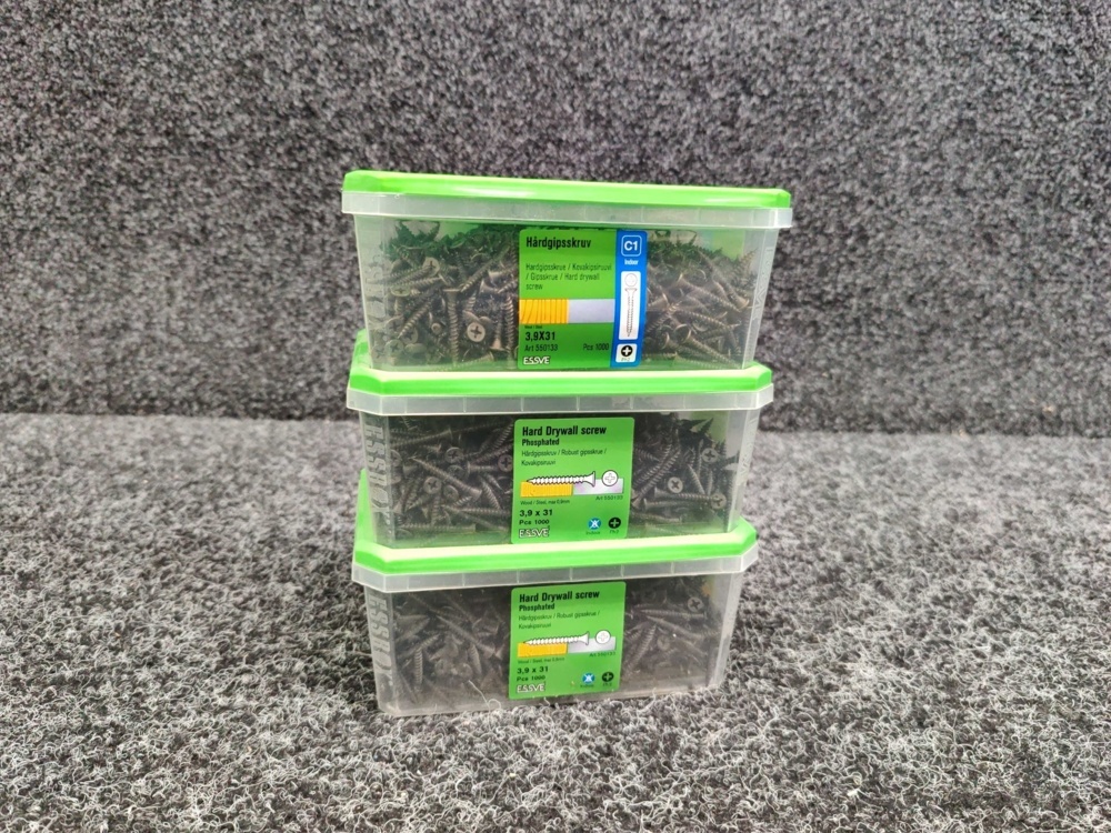 1575949-1 3000 pcs Hard gypsum screw 3.9x31mm, Essve