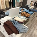 1575854-2 Lot of 50 pairs of pants, 9 pairs of shoes and belts