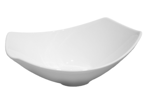 Rectangular bowl boat-shaped, 18 pcs - size 24 x 18.5 x 9 cm, white