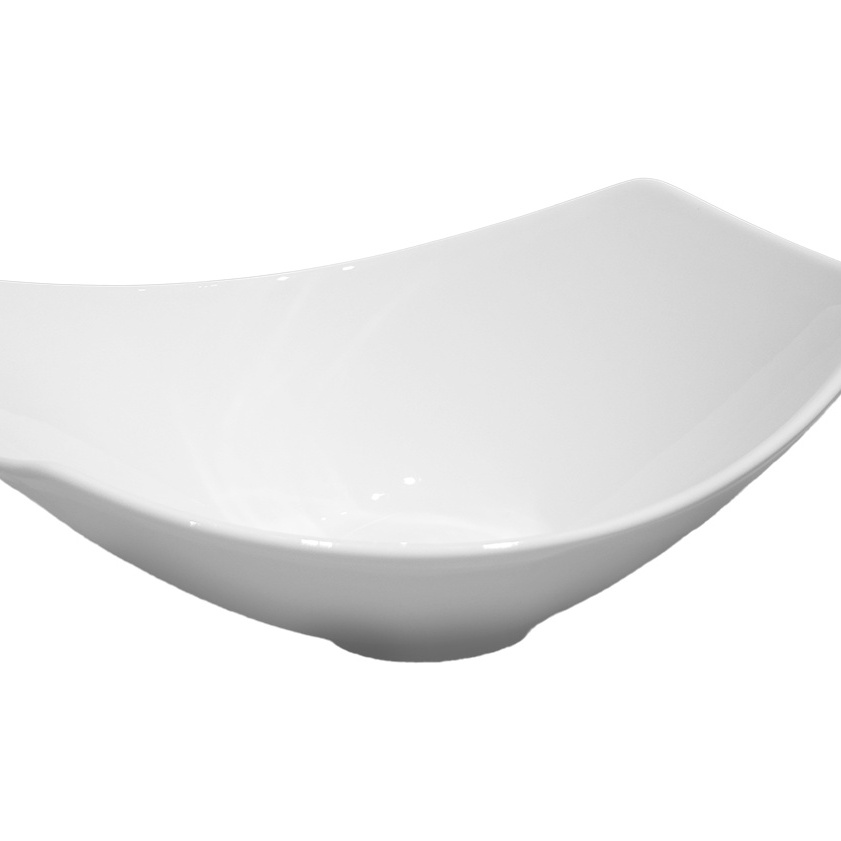 1578208-1 Rektangulär skål båtformad, 18 st - stl 24 x 18,5 x 9 cm, vit