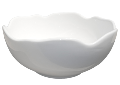 Bowl wavy edges, 24 pcs - size 21 x 7 x 13 cm, cream white